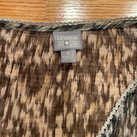 Converse One Star T-shirt Sheer Blouse Small - Picture 4 of 5